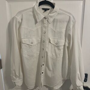 Banana Republic Western White Snap Button Down